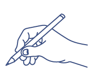 Demonstration of correct writing grip