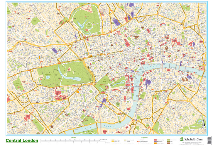 Central London Map With Hotels - 399 