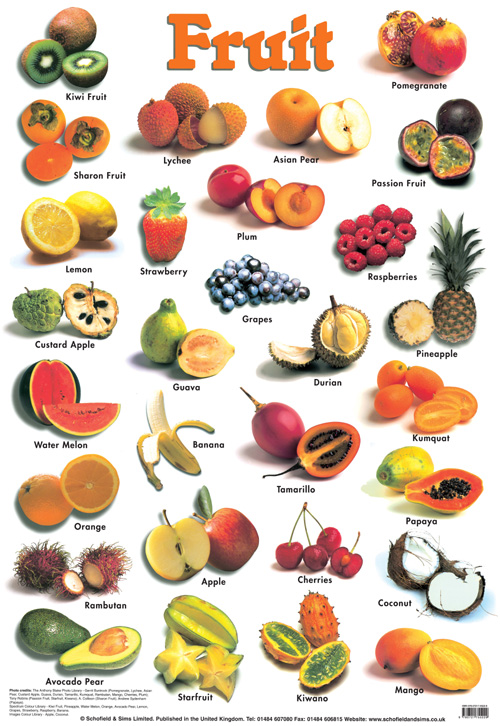 Fruit: Posters at Schofield and Sims.